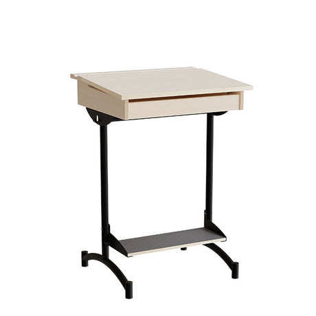 Elevbord 129, lyddæmpende birk laminat, sort stel – image 1