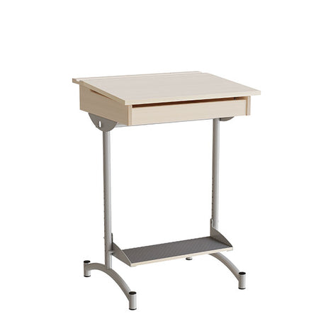 Elevbord 129, lyddæmpende birk laminat, alugråt stel – image 2