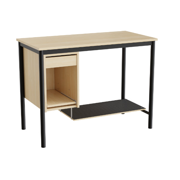 Sybord 133, 1200x600 mm H900 mm, birk laminat, sort stel