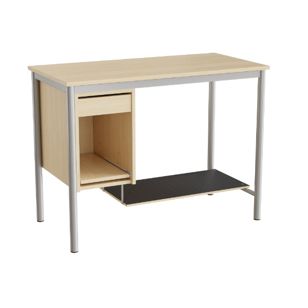 Sybord 133, 1200x600 mm H900 mm, birk laminat, alugråt stel