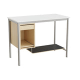 Sybord 133, 1200x600 mm H900 mm, hvid laminat, alugråt stel