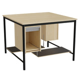 Sybord 134, 1200x1200 mm H900 mm, birk laminat, sort stel