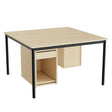 Tranås Skolmöbler Sybord 136, 1200x1200 mm H720 mm, birk laminat, sort stel – Andet