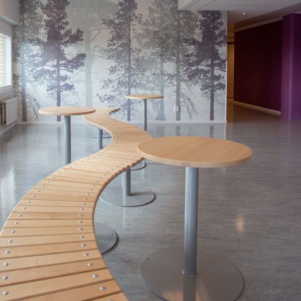 Bord Marie, Ø1000 mm, højde 720 mm, Massiv birk og alugråt understel – image 1