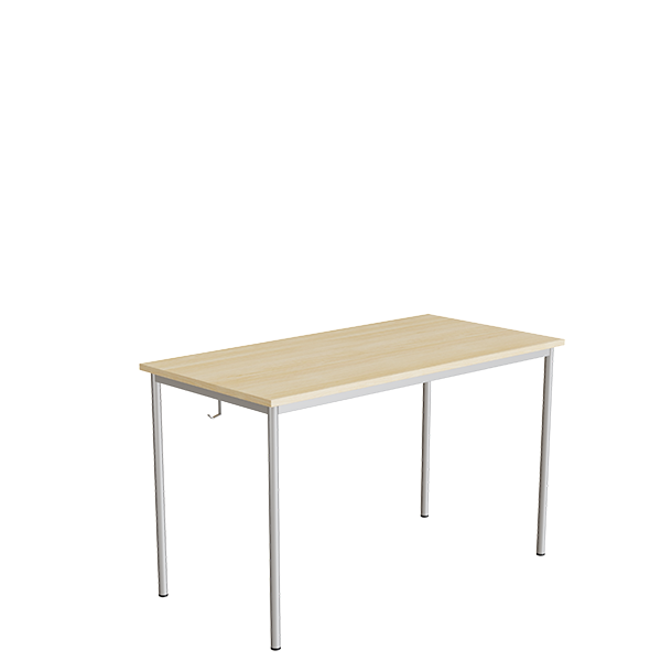 Elevbord 166 1200x600 mm Højde 720 mm Birk laminat på alugråt understel – image 1