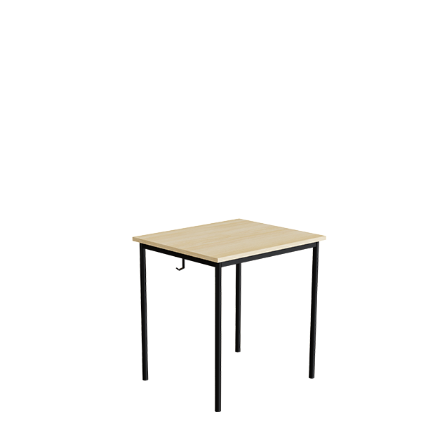 Tranås Skolmöbler Elevbord 166 700x600 mm Højde 720 mm Lydabsorberende birk laminat på sort understel – Elevborde