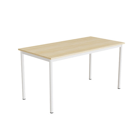 Tranås Skolmöbler Bord Combi 200, 1400x700 mm Højde 720 mm Birk laminat på hvidt understel – Elevborde