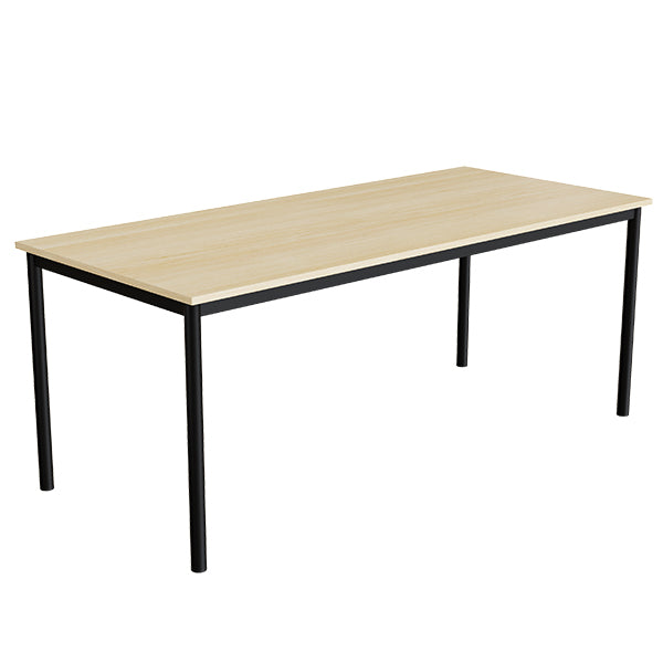Tranås Skolmöbler Bord Combi 200, 1800x800 mm Højde 720 mm Birk laminat, sort stel – Elevborde