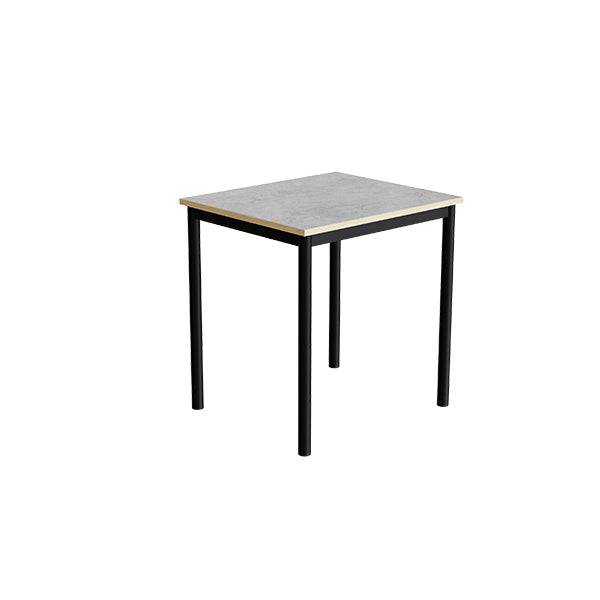Tranås Skolmöbler Bord Combi 200, 700x600 mm Højde 720 mm Lys grå linoleum på sort understel – Elevborde