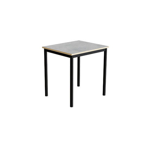 Tranås Skolmöbler Bord Combi 200, 700x600 mm Højde 720 mm Lys grå linoleum på sort understel – Elevborde