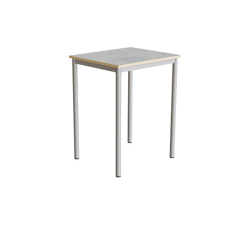 Tranås Skolmöbler Bord Combi 200, 700x600 mm Højde 900 mm Lys grå linoleum på alugråt understel – Elevborde
