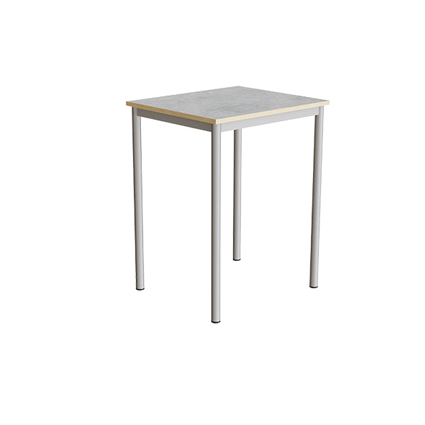 Tranås Skolmöbler Bord Combi 200, 700x600 mm Højde 900 mm Lys grå linoleum på alugråt understel – Elevborde