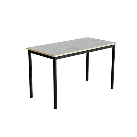 Tranås Skolmöbler Bord Combi 200, 1200x600 mm Højde 720 mm Lys grå linoleum på sort understel – Elevborde