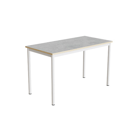 Tranås Skolmöbler Bord Combi 200, 1200x600 mm Højde 720 mm Lys grå linoleum på hvidt understel – Elevborde