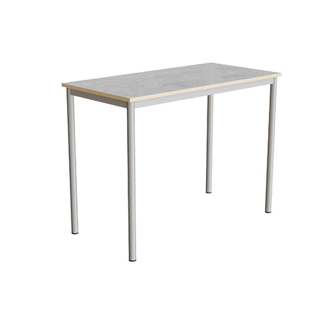 Tranås Skolmöbler Bord Combi 200, 1200x600 mm Højde 900 mm Lys grå linoleum på alugråt understel – Elevborde