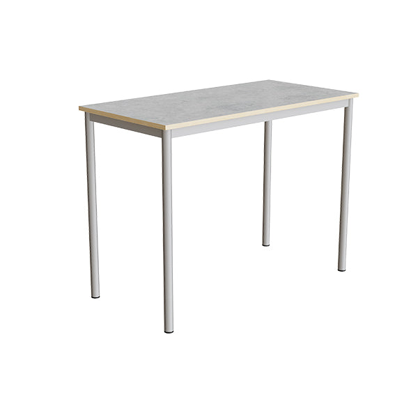 Tranås Skolmöbler Bord Combi 200, 1200x600 mm Højde 900 mm Lys grå linoleum på alugråt understel – Elevborde