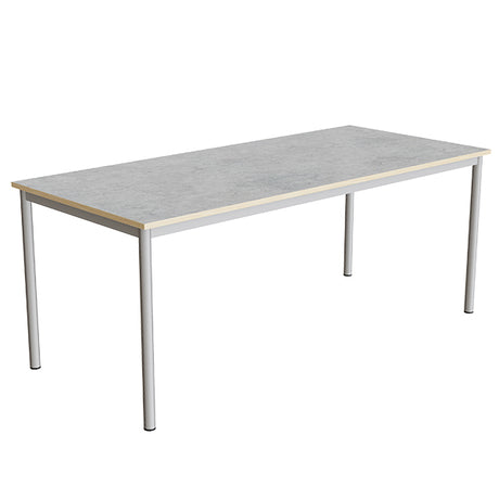 Bord Combi 200, 1800x800 mm Højde 720 mm Lys grå linoleum på alugråt stel – image 2