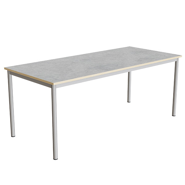 Tranås Skolmöbler Bord Combi 200, 1800x800 mm Højde 720 mm Lys grå linoleum på alugråt stel – Elevborde
