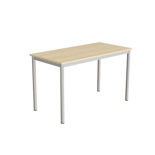 Tranås Skolmöbler Bord Combi 200, 1200x600 mm Højde 720 mm Lyddæmpende birk laminat på alugråt understel – Elevborde