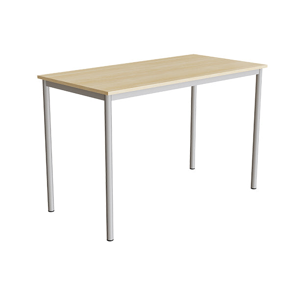 Tranås Skolmöbler Bord Combi 200, 1400x700 mm Højde 900 mm Lyddæmpende birk laminat på alugråt understel – Elevborde