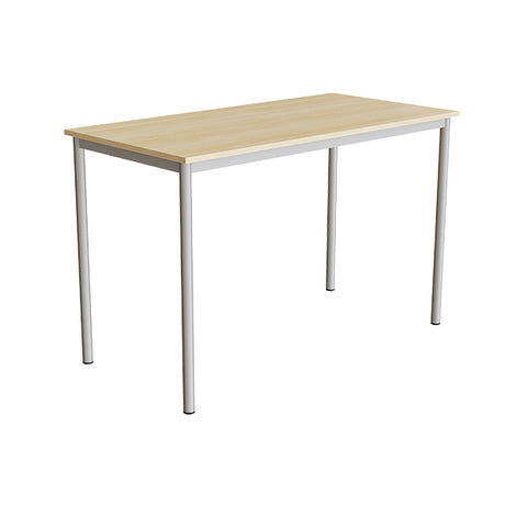 Tranås Skolmöbler Bord Combi 200, 1400x700 mm Højde 900 mm Lyddæmpende birk laminat på alugråt understel – Elevborde