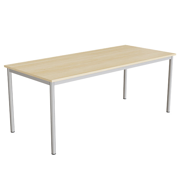 Tranås Skolmöbler Bord Combi 200, 1800x800 mm Højde 720 mm Lyddæmpende birk laminat på alugråt stel – Elevborde