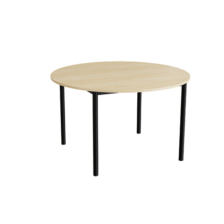 Tranås Skolmöbler Bord Combi 206, Ø1200 mm, højde 720 mm, birk laminat på sort stel – Kantineborde