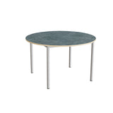 Bord Combi 206, Ø1200 mm, højde 720 mm, mørk grå linoleum på alugråt stel