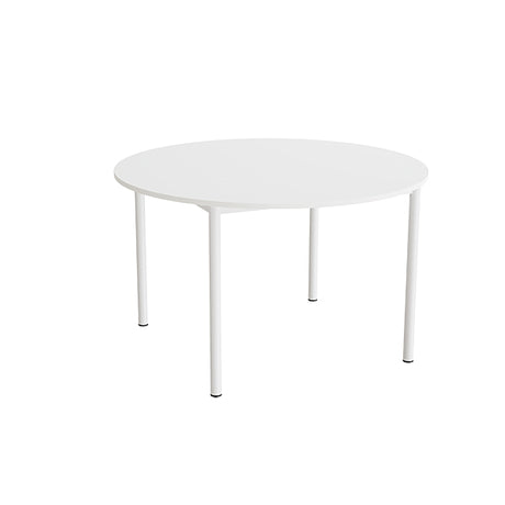 Bord Combi 206, Ø1200 mm, højde 720 mm, lydabsorberende hvid laminat på hvidt stel