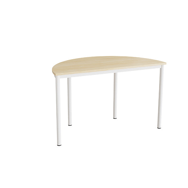 Bord Combi 209, 1200x600 mm højde 720 mm med birk laminat, hvid stel – image 1