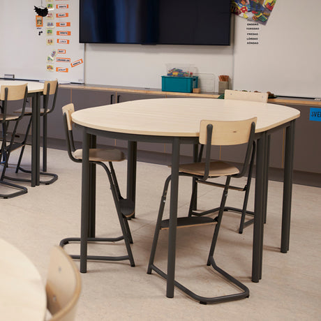 Bord Combi 209, 1200x600 mm højde 720 mm med birk laminat, alu stel – image 2