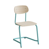 Stol Atlas, fritsving 2116, hvidpigmenteret egelaminat, turkis stel