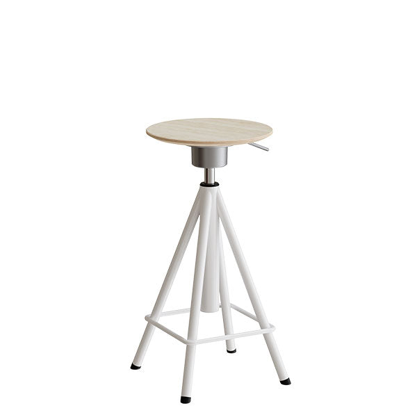 Taburet Atlas 2117, hvidpigm. egelaminat, hvidt stel Vip H: 600-720 mm – image 1