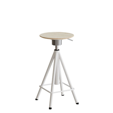 Taburet Atlas 2117, hvidpigm. egelaminat, hvidt stel Vip H: 600-720 mm – image 1