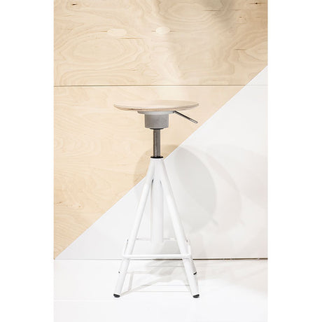 Taburet Atlas 2117, hvidpigm. egelaminat, hvidt stel Vip H: 600-720 mm – image 3