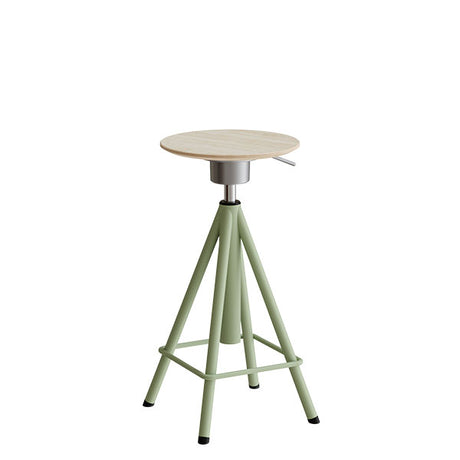 Taburet Atlas 2117, hvidpigm. egelaminat, grønt stel Vip H: 600-720 mm