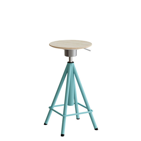 Taburet Atlas 2117, hvidpigm. egelaminat, turkis stel Vip H: 600-720 mm – image 2