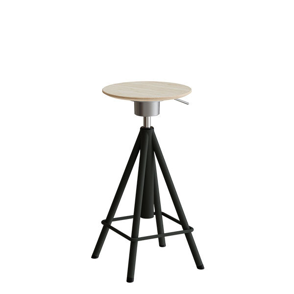 Taburet Atlas 2117, hvidpigm. egelaminat, s.oliven stel Vip H: 600-720 mm