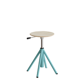 Taburet Atlas 2118, hvidpigmenteret egelaminat, turkis stel H: 430-550 mm – image 2