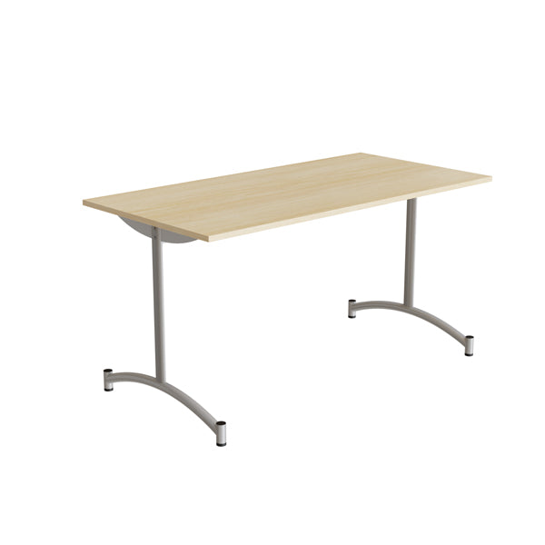 Tranås Skolmöbler Bord Zeb 231, 1400x700 mm Højde 720 mm, Birk laminat, Alu stel – Kantineborde