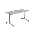 Tranås Skolmöbler Bord Zeb 231, 1400x700 mm Højde 720 mm, Lys grå linoleum, Alu stel – Kantineborde
