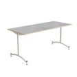 Tranås Skolmöbler Bord Zeb 231, 1650x700 mm Højde 720 mm, Lys grå linoleum, Hvidt stel – Kantineborde