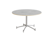 Rundt bord Zam Ø1200 mm, lysegrå linoleum på alugråt stel