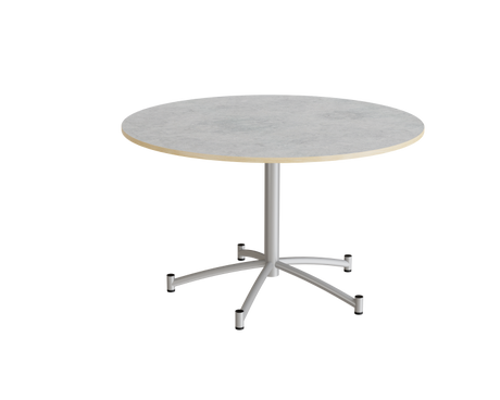 Rundt bord Zam Ø1200 mm, lysegrå linoleum på alugråt stel