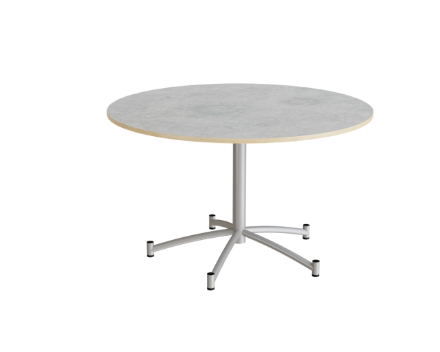 Rundt bord Zam Ø1200 mm, lysegrå linoleum på alugråt stel