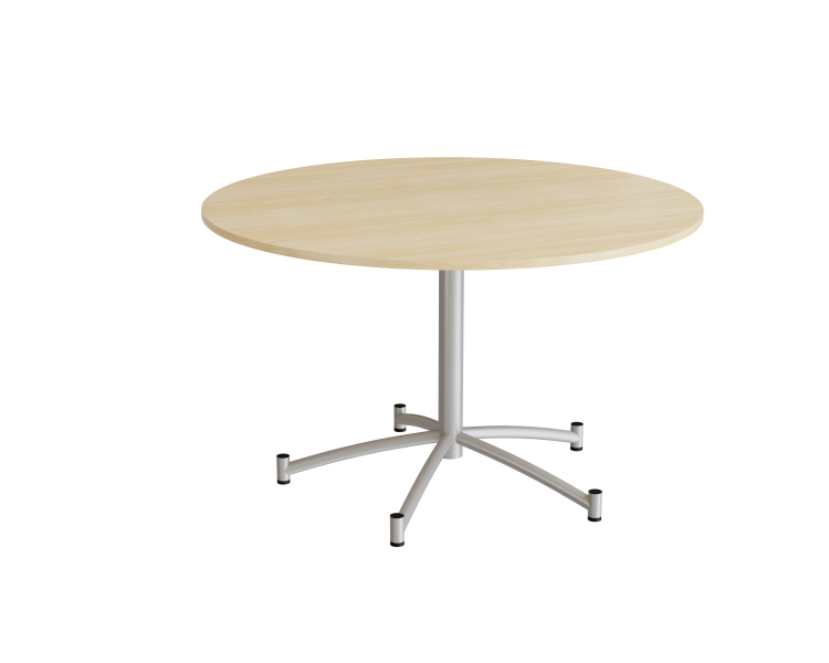 Rundt bord Zam Ø1200 mm, lyddæmpende birk laminat på alugråt stel