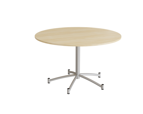 Rundt bord Zam Ø1200 mm, lyddæmpende birk laminat på alugråt stel