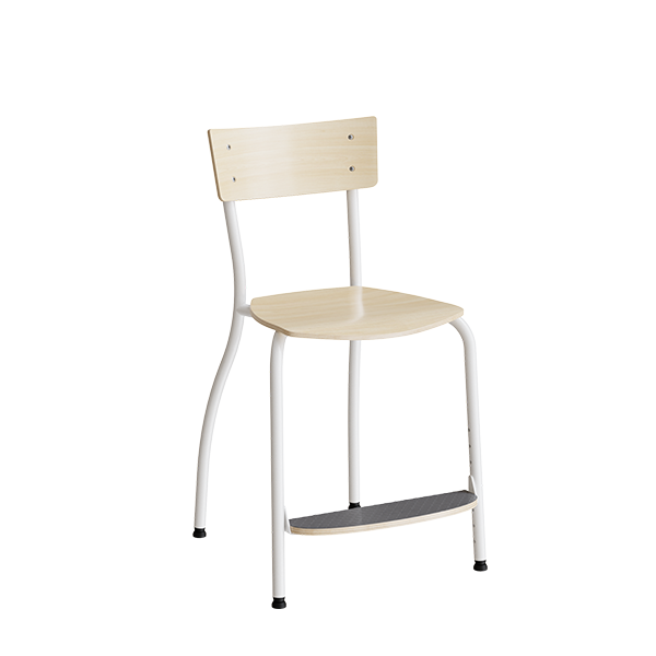 Stol Strong 250, Birk laminat, Hvidt stel – image 1