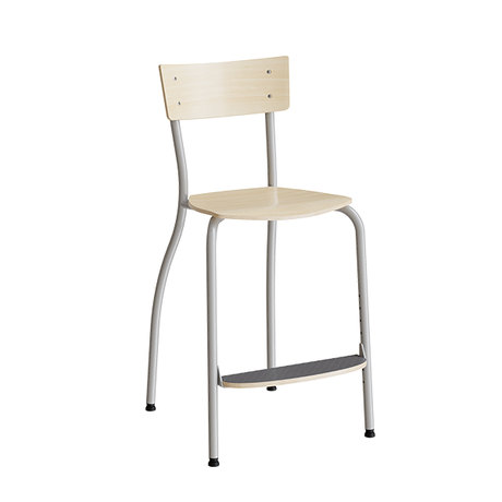 Stol Strong 250, Birk laminat, Alugråt stel