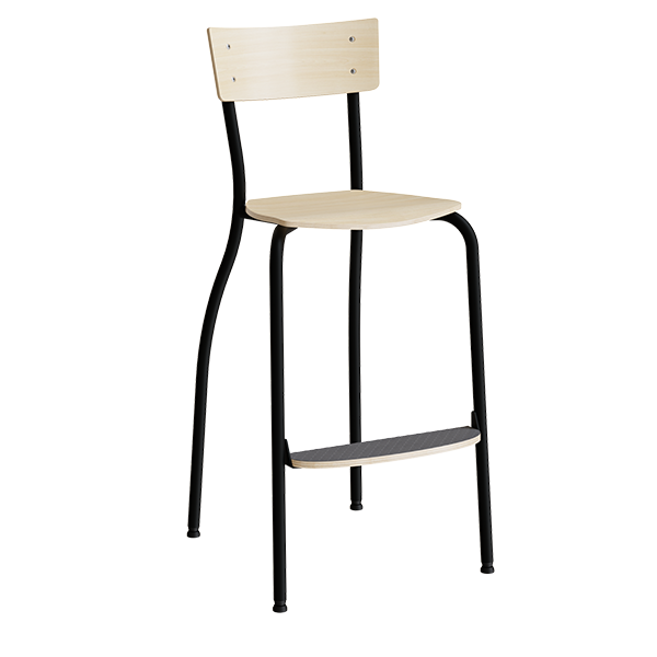 Stol Strong 250, Birk laminat, Sort stel – image 1